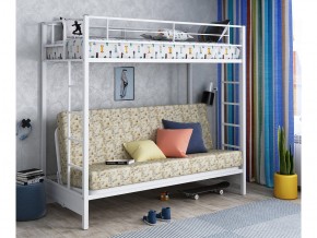 Двухъярусная кровать с диваном Мадлен белая-пифагор в Коркино - korkino.magazinmebel.ru | фото