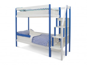 Двухъярусная кровать Svogen с бортиком синий-белый в Коркино - korkino.magazinmebel.ru | фото