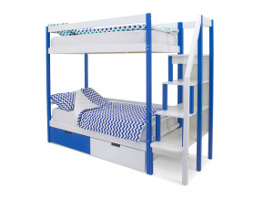 Двухъярусная кровать Svogen с ящиками сине-белый в Коркино - korkino.magazinmebel.ru | фото