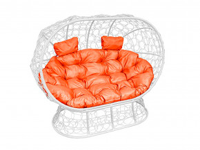 Кокон Лежебока на подставке с ротангом оранжевая подушка в Коркино - korkino.magazinmebel.ru | фото - изображение 1