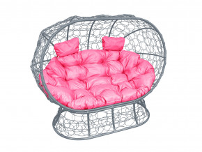 Кокон Лежебока на подставке с ротангом розовая подушка в Коркино - korkino.magazinmebel.ru | фото
