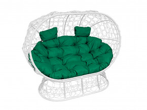 Кокон Лежебока на подставке с ротангом зелёная подушка в Коркино - korkino.magazinmebel.ru | фото