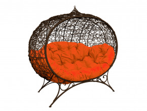 Кокон Улей на ножках с ротангом оранжевая подушка в Коркино - korkino.magazinmebel.ru | фото