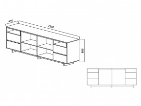 Комодино Moderno-2200 Ф6 в Коркино - korkino.magazinmebel.ru | фото - изображение 4