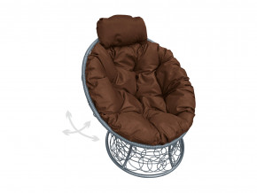 Кресло Папасан мини пружинка с ротангом коричневая подушка в Коркино - korkino.magazinmebel.ru | фото - изображение 1