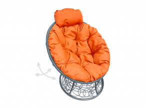 Кресло Папасан мини пружинка с ротангом оранжевая подушка в Коркино - korkino.magazinmebel.ru | фото