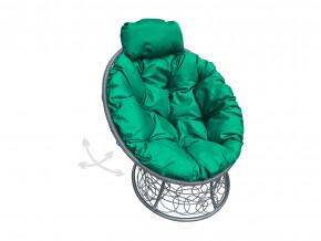 Кресло Папасан мини пружинка с ротангом зелёная подушка в Коркино - korkino.magazinmebel.ru | фото