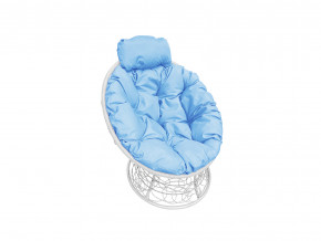 Кресло Папасан мини с ротангом голубая подушка в Коркино - korkino.magazinmebel.ru | фото