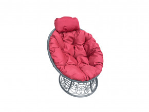 Кресло Папасан мини с ротангом красная подушка в Коркино - korkino.magazinmebel.ru | фото