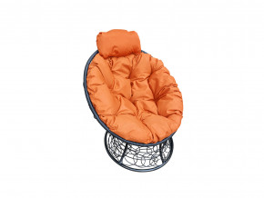 Кресло Папасан мини с ротангом оранжевая подушка в Коркино - korkino.magazinmebel.ru | фото
