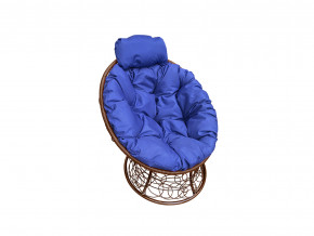 Кресло Папасан мини с ротангом синяя подушка в Коркино - korkino.magazinmebel.ru | фото