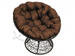 Кресло Папасан пружинка с ротангом коричневая подушка в Коркино - korkino.magazinmebel.ru | фото - изображение 1