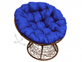 Кресло Папасан пружинка с ротангом синяя подушка в Коркино - korkino.magazinmebel.ru | фото