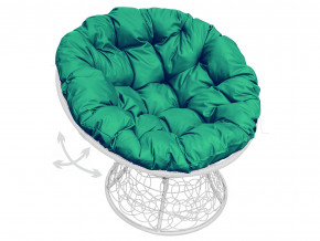 Кресло Папасан пружинка с ротангом зелёная подушка в Коркино - korkino.magazinmebel.ru | фото - изображение 1