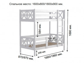 Кровать 2-х ярусная Аист-2 Классика белый 1600х800 мм в Коркино - korkino.magazinmebel.ru | фото - изображение 2