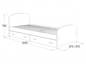 Кровать-6 одинарная с 2-мя ящиками 800*2000 млечный дуб в Коркино - korkino.magazinmebel.ru | фото - изображение 2