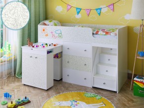 Кровать чердак Малыш 80х180 белый с фасадом для рисования феритейл в Коркино - korkino.magazinmebel.ru | фото - изображение 1