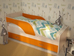 Кровать детская Максимка млечный дуб-оранж в Коркино - korkino.magazinmebel.ru | фото