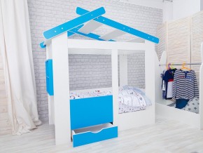 Кровать детская Теремок с ящиком лазурь в Коркино - korkino.magazinmebel.ru | фото