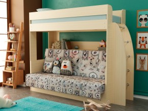 Кровать-диван двухярусная Омега 17 млечный дуб в Коркино - korkino.magazinmebel.ru | фото