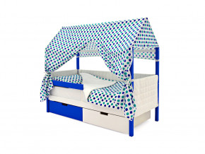 Кровать-домик мягкий Svogen с ящиками и бортиком сине-белый в Коркино - korkino.magazinmebel.ru | фото - изображение 3