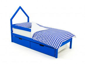 Кровать-домик мини Svogen с ящиками и бортиком синий в Коркино - korkino.magazinmebel.ru | фото - изображение 1