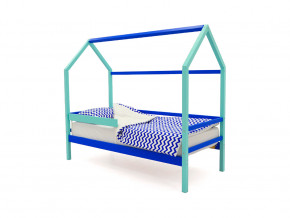 Кровать-домик Svogen с бортиком мятно-синий в Коркино - korkino.magazinmebel.ru | фото - изображение 1