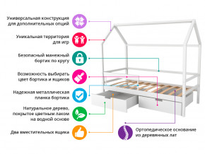 Кровать-домик Svogen с фото с ящиками и бортиком белый/мишки в Коркино - korkino.magazinmebel.ru | фото - изображение 2