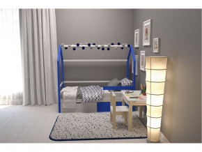 Кровать-домик Svogen с ящиками и бортиком сине-белый в Коркино - korkino.magazinmebel.ru | фото - изображение 6