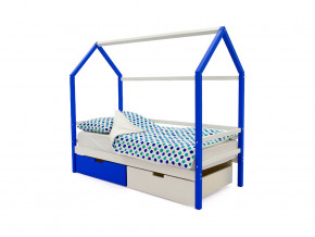 Кровать-домик Svogen с ящиками сине-белый в Коркино - korkino.magazinmebel.ru | фото