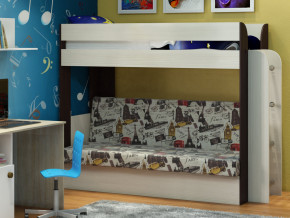 Кровать двухъярусная Карамель 75 венге ткань биг бен в Коркино - korkino.magazinmebel.ru | фото