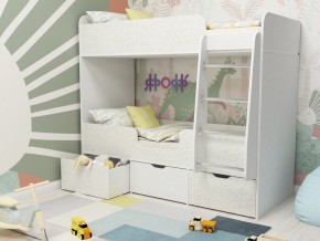 Кровать двухъярусная Малыш двойняшка белый феритейл в Коркино - korkino.magazinmebel.ru | фото