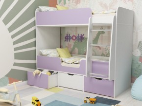 Кровать двухъярусная Малыш двойняшка белый-ирис в Коркино - korkino.magazinmebel.ru | фото