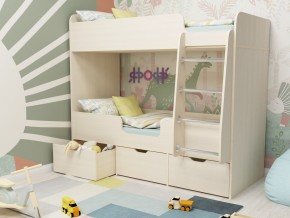 Кровать двухъярусная Малыш двойняшка дуб молочный в Коркино - korkino.magazinmebel.ru | фото - изображение 1