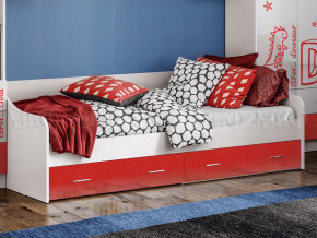 Кровать с ящиками Вега Алфавит Красный в Коркино - korkino.magazinmebel.ru | фото