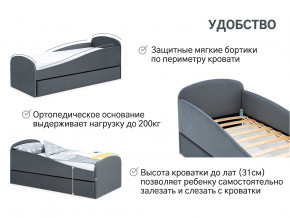 Кровать с ящиком Letmo графит (велюр) в Коркино - korkino.magazinmebel.ru | фото - изображение 11
