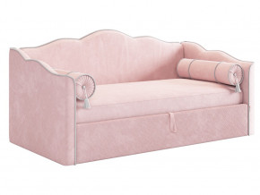 Кровать софа Лея 900 велюр нежно-розовый/галька в Коркино - korkino.magazinmebel.ru | фото