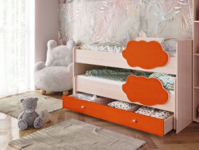 Кровать Соник с ящиком млечный дуб-оранж в Коркино - korkino.magazinmebel.ru | фото - изображение 1