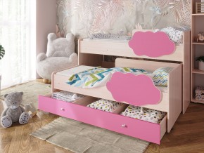 Кровать Соник с ящиком млечный дуб-розовый в Коркино - korkino.magazinmebel.ru | фото