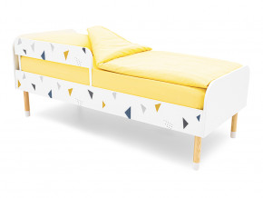 Кровать Stumpa Классика с бортиком рисунок Треугольники желтый, синий в Коркино - korkino.magazinmebel.ru | фото - изображение 1