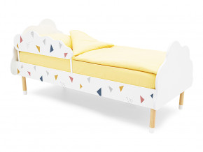 Кровать Stumpa Облако бортик, рисунок Треугольники желтый, синий, розовый в Коркино - korkino.magazinmebel.ru | фото - изображение 1