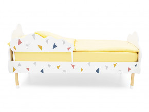 Кровать Stumpa Облако бортик, рисунок Треугольники желтый, синий, розовый в Коркино - korkino.magazinmebel.ru | фото - изображение 3