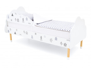 Кровать Stumpa Облако с бортиком рисунок Домики в Коркино - korkino.magazinmebel.ru | фото - изображение 1