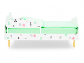 Кровать Stumpa Облако с бортиком рисунок Домики розовый, бирюзовый в Коркино - korkino.magazinmebel.ru | фото - изображение 3