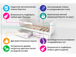 Кровать-тахта мягкая Svogen с ящиками и бортиком дерево-белый в Коркино - korkino.magazinmebel.ru | фото - изображение 3