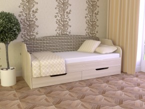 Кровать Юниор Тип 2 Микровелюр-плетенка светлая 800х1600 в Коркино - korkino.magazinmebel.ru | фото