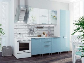 Кухня 2100 Бьянка голубые блестки в Коркино - korkino.magazinmebel.ru | фото