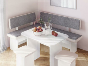 Кухонный уголок Парма Белый, ткань серая в Коркино - korkino.magazinmebel.ru | фото - изображение 3